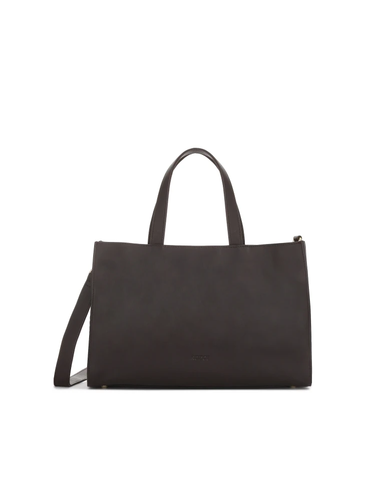 kazar Brown natural leather handbag with a minimalist design