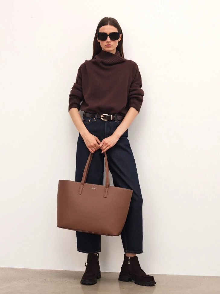 Kazar Brown Suede Boots On A Solid Sole With A Decorative Buckle