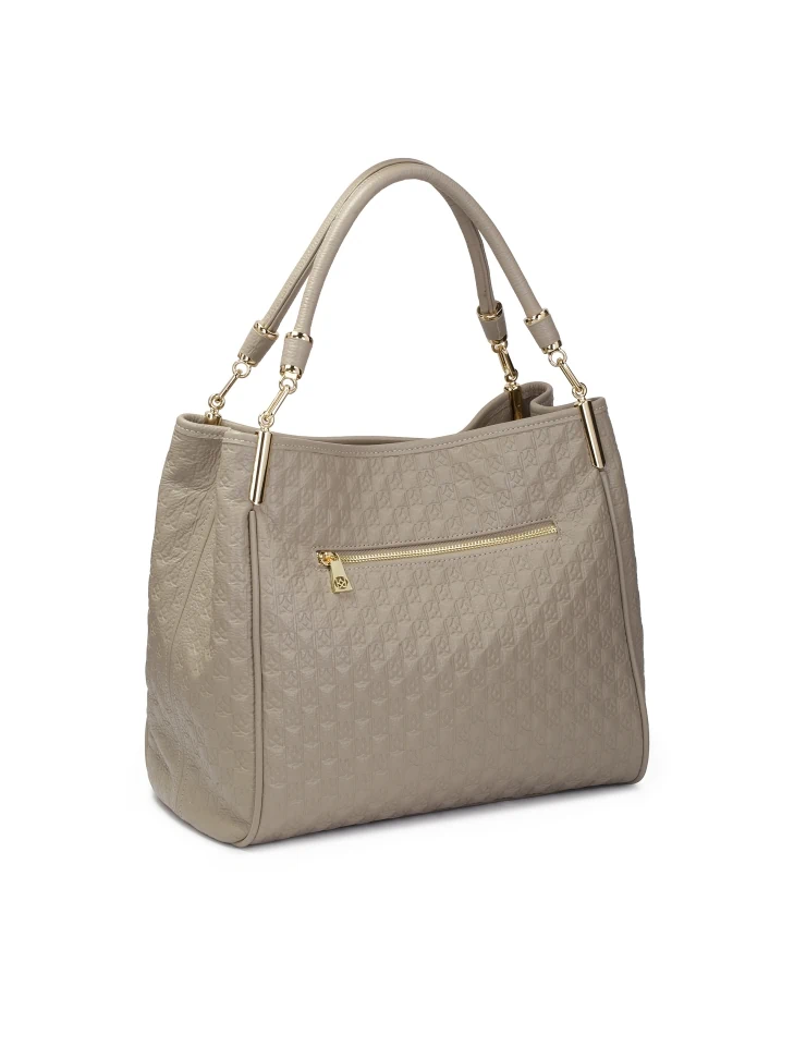 Kazar Capacious Shoulder Bag In Pattern Embossed Leather