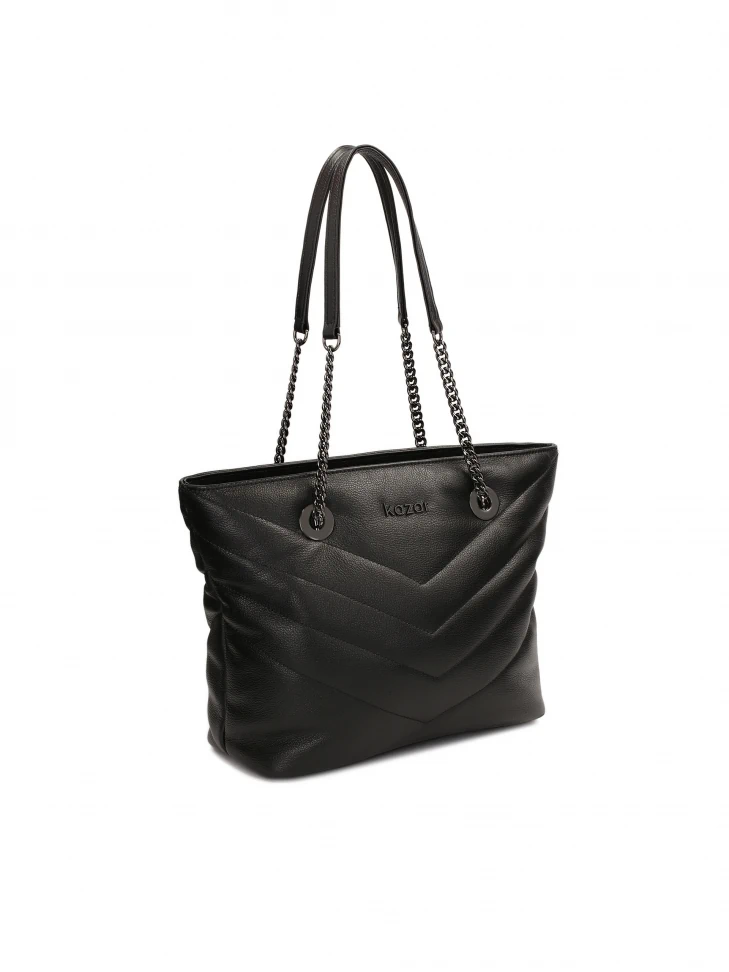 Kazar Capacious Shoulder Bag With Gun Metal Hardware