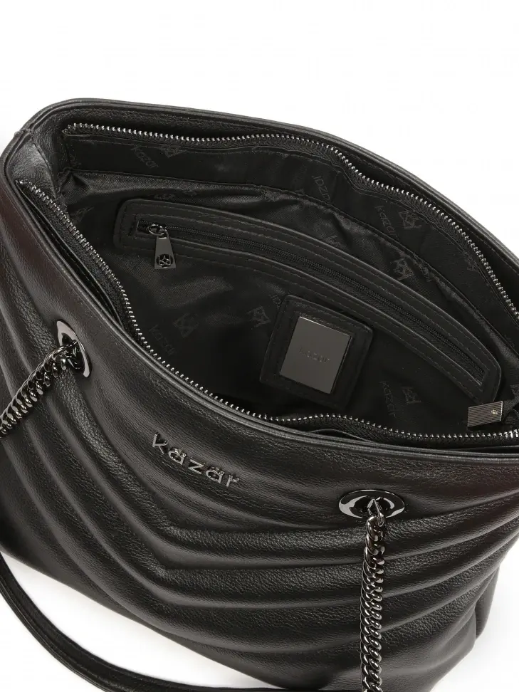 Kazar Capacious Shoulder Bag With Gun Metal Hardware