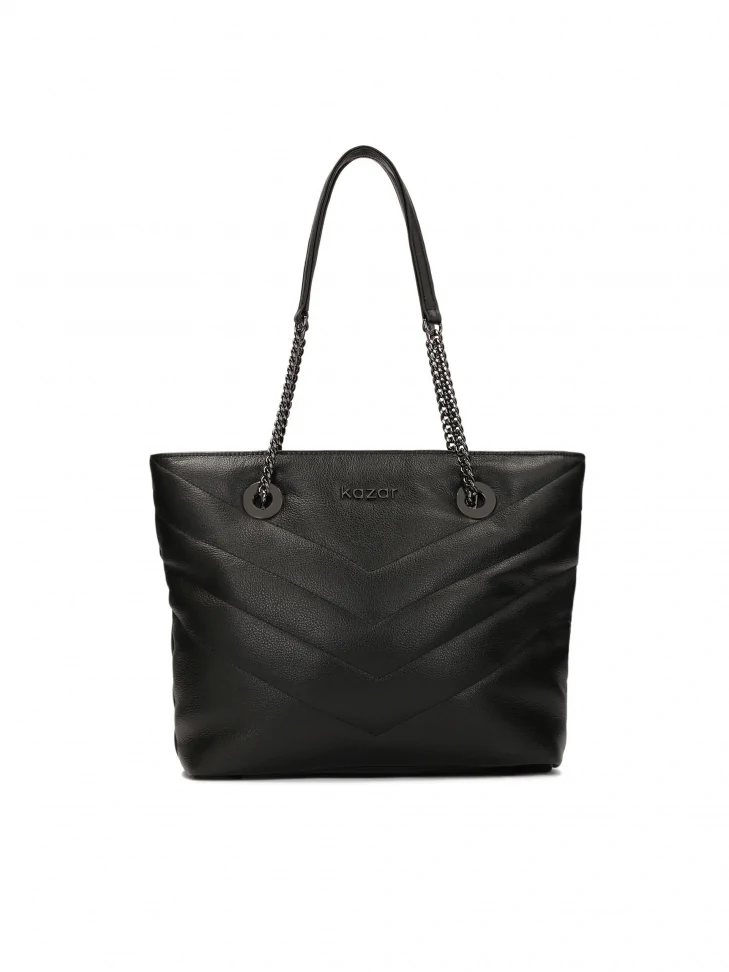 kazar Capacious shoulder bag with gun metal hardware