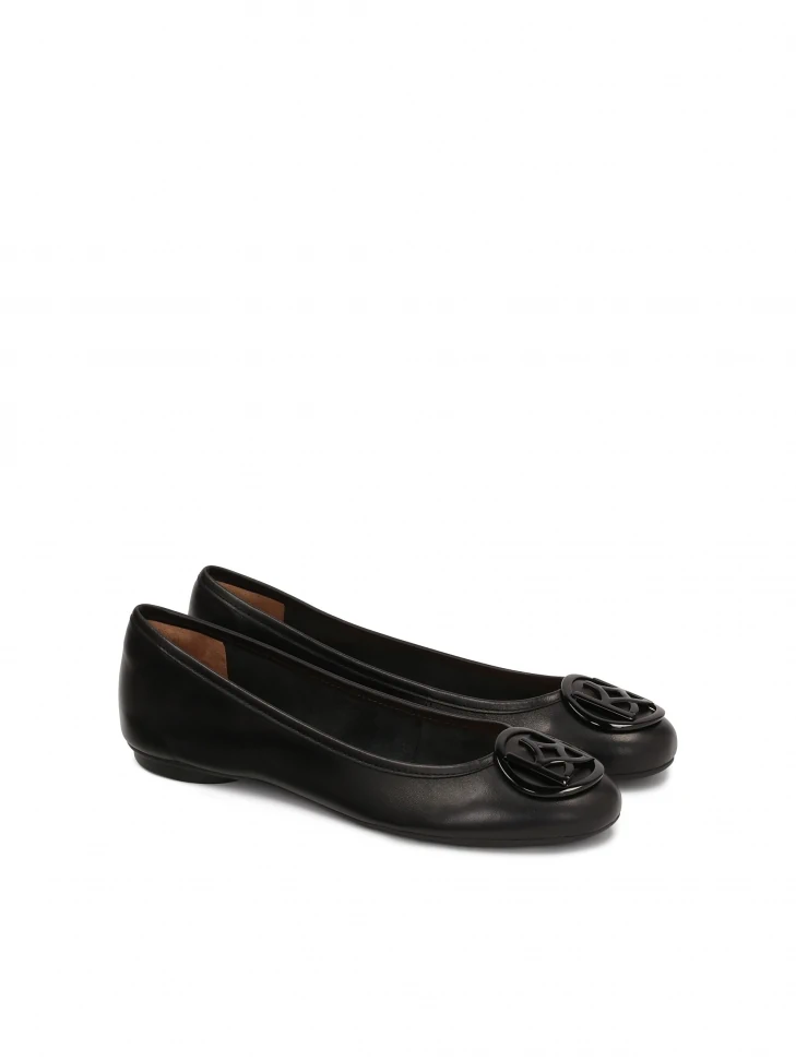 Kazar Classic Black Ladies' Ballet Flats Made Of Natural Leather