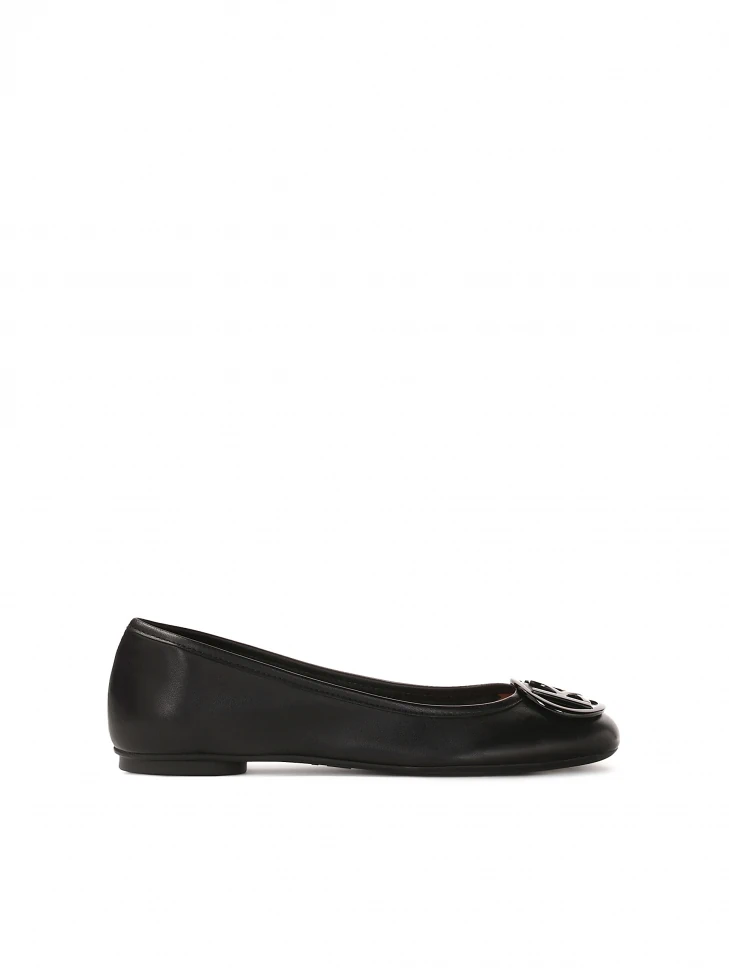 kazar Classic black ladies' ballet flats made of natural leather