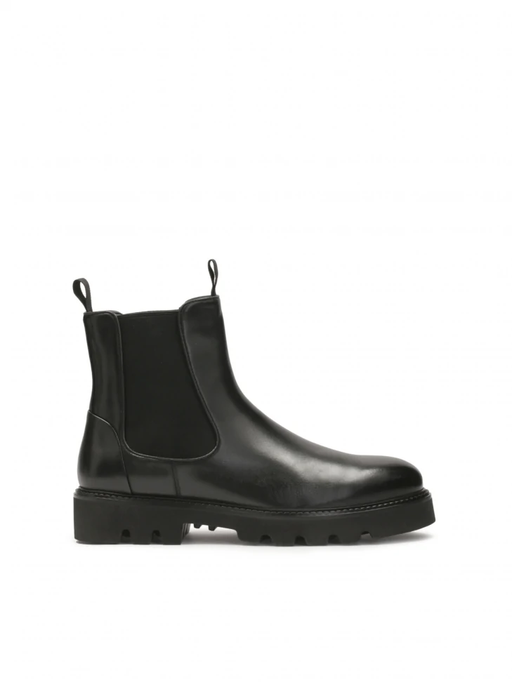 kazar Classic black men's Chelsea boots on a trefoil sole