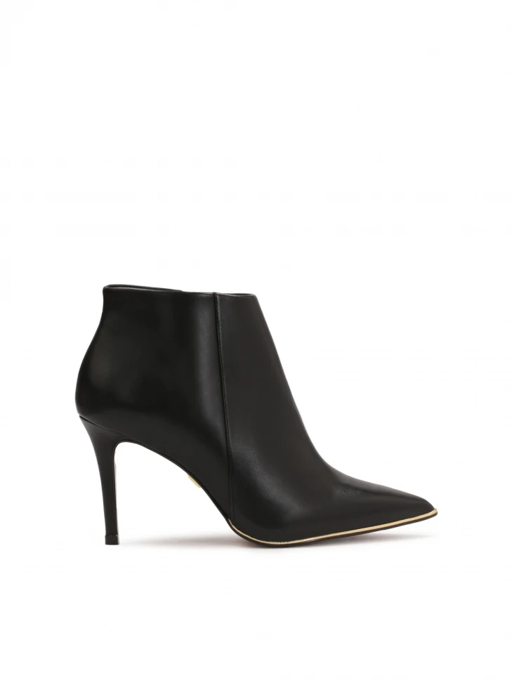 kazar Classic black stiletto booties with a low upper