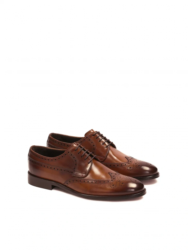 Kazar Classic Brown Brogues With A Rosette Decoration