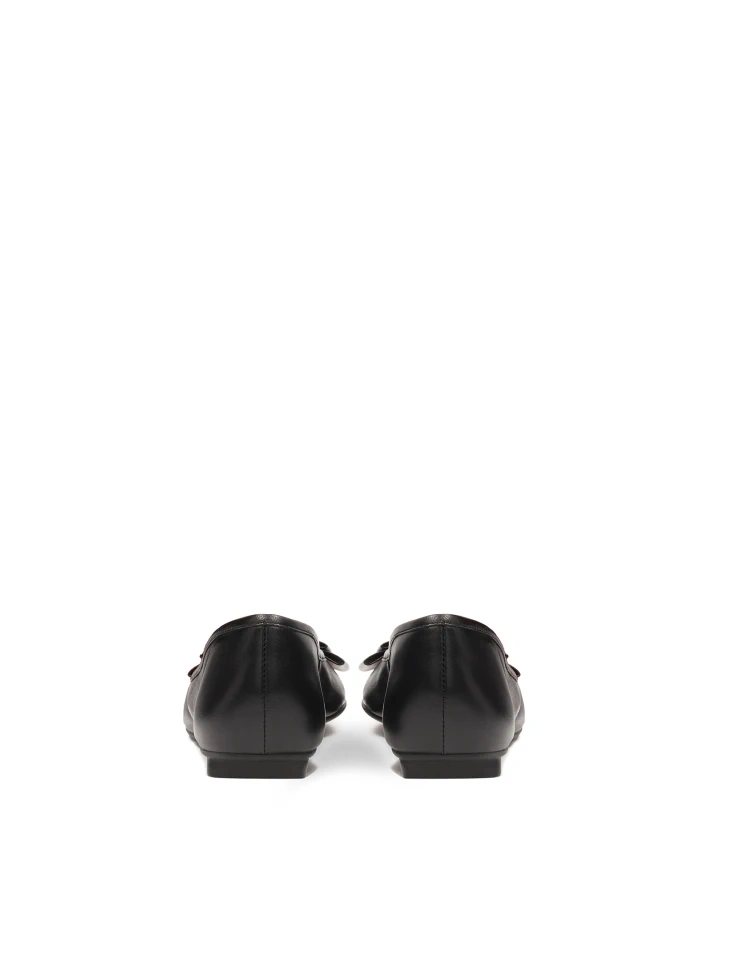 Kazar Classic Full Grain Leather Ballerinas Decorated With A Bow