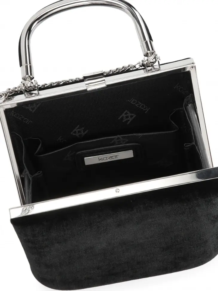 Kazar Classic Rigid Evening Bag With A Metal Handle