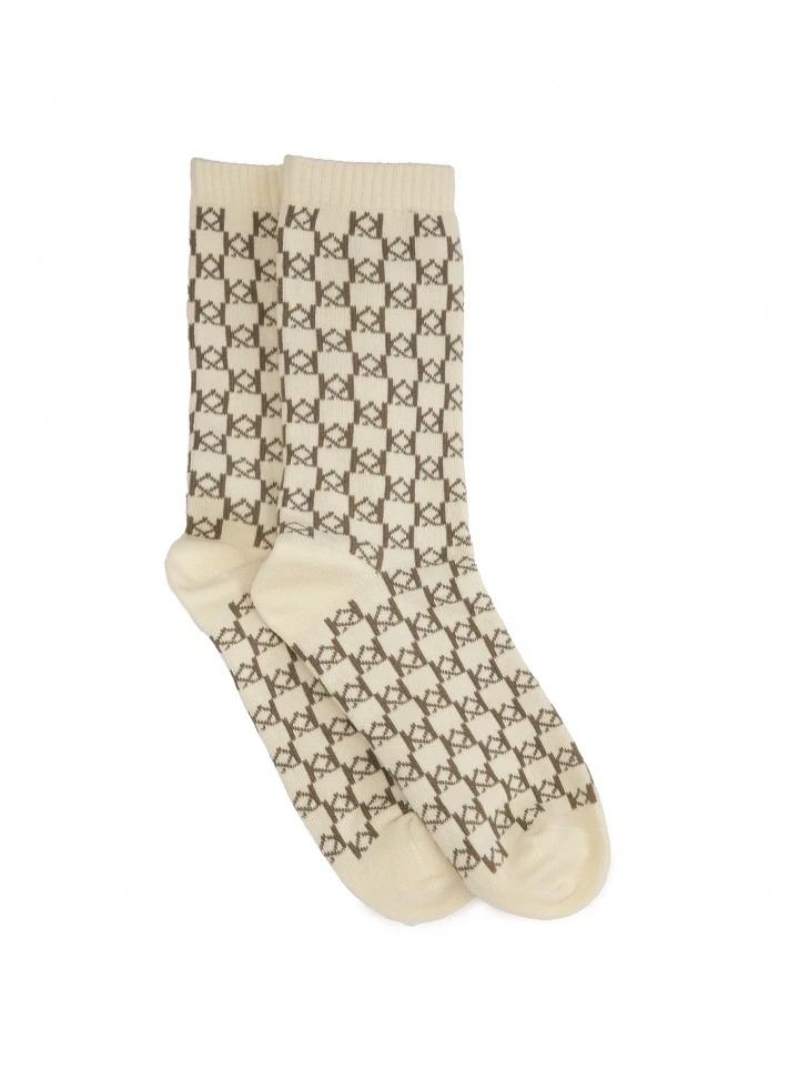 Kazar Combed Cotton Socks Decorated With KAZAR Logo