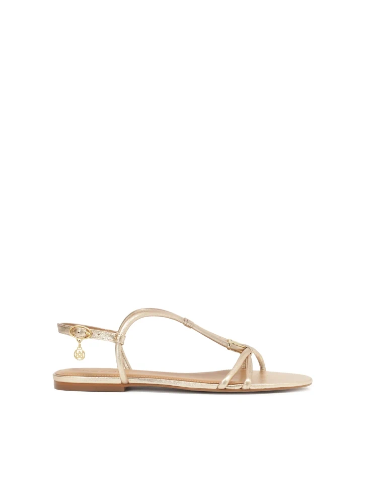 kazar Comfortable gold sandals with metal embellishment