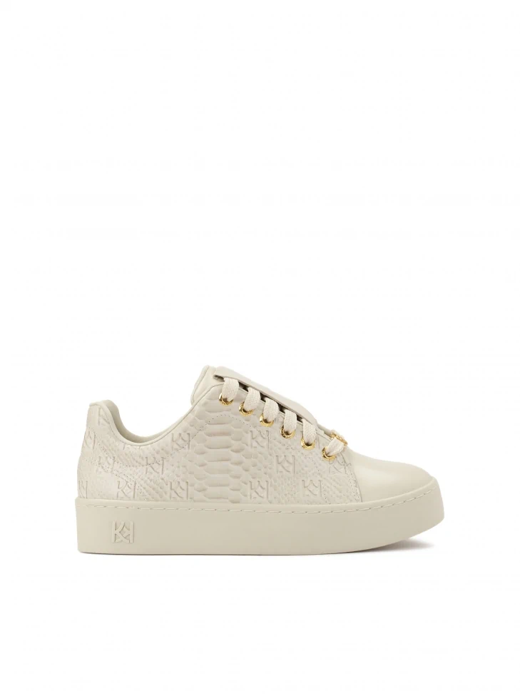 kazar Comfortable leather sneakers with embossed pattern