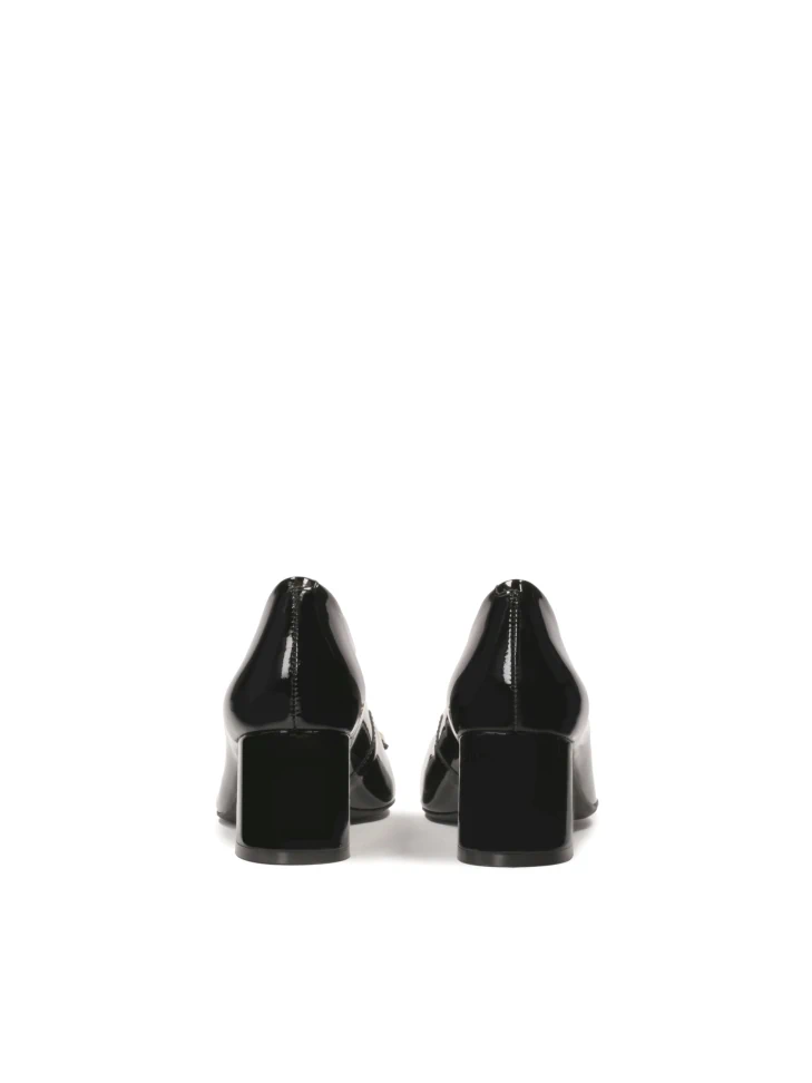 Kazar Comfortable Patent Leather Pumps With Metal Accents