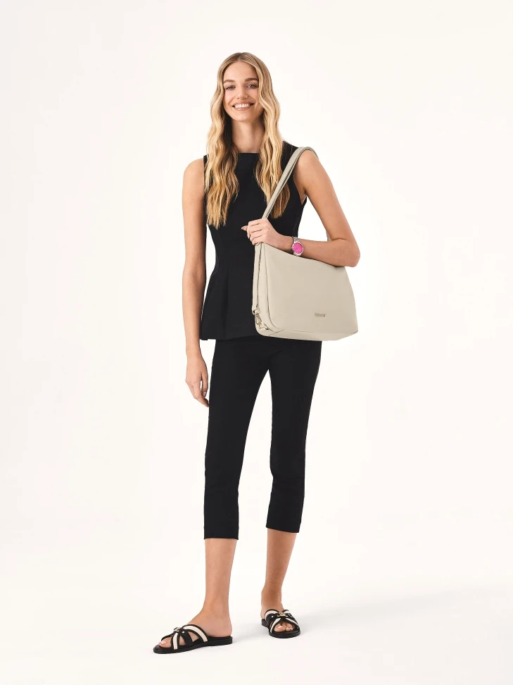 Kazar Comfortable Slides In Leather And Fabric On A Flat Sole