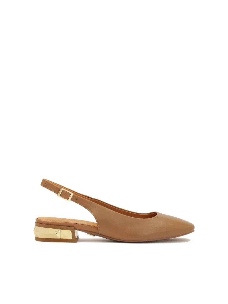 kazar Comfortable slingback pumps with metal embellishment on the heel