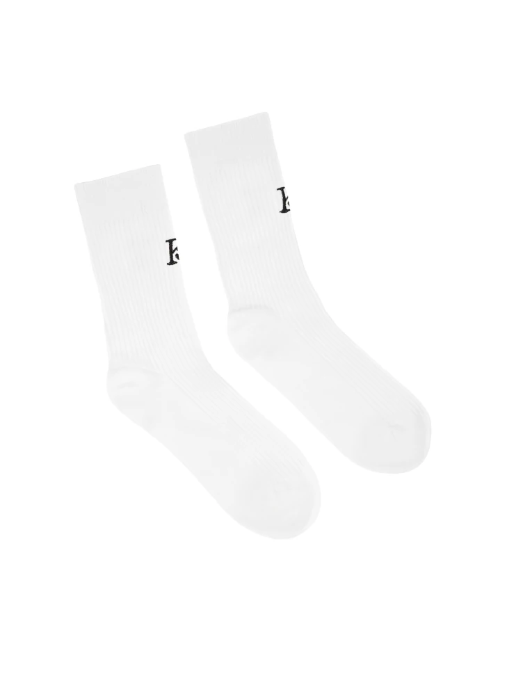 kazar Comfortable white socks with logo on the front
