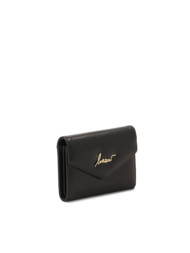 Kazar Compact Leather Wallet With Snap Closure Flap