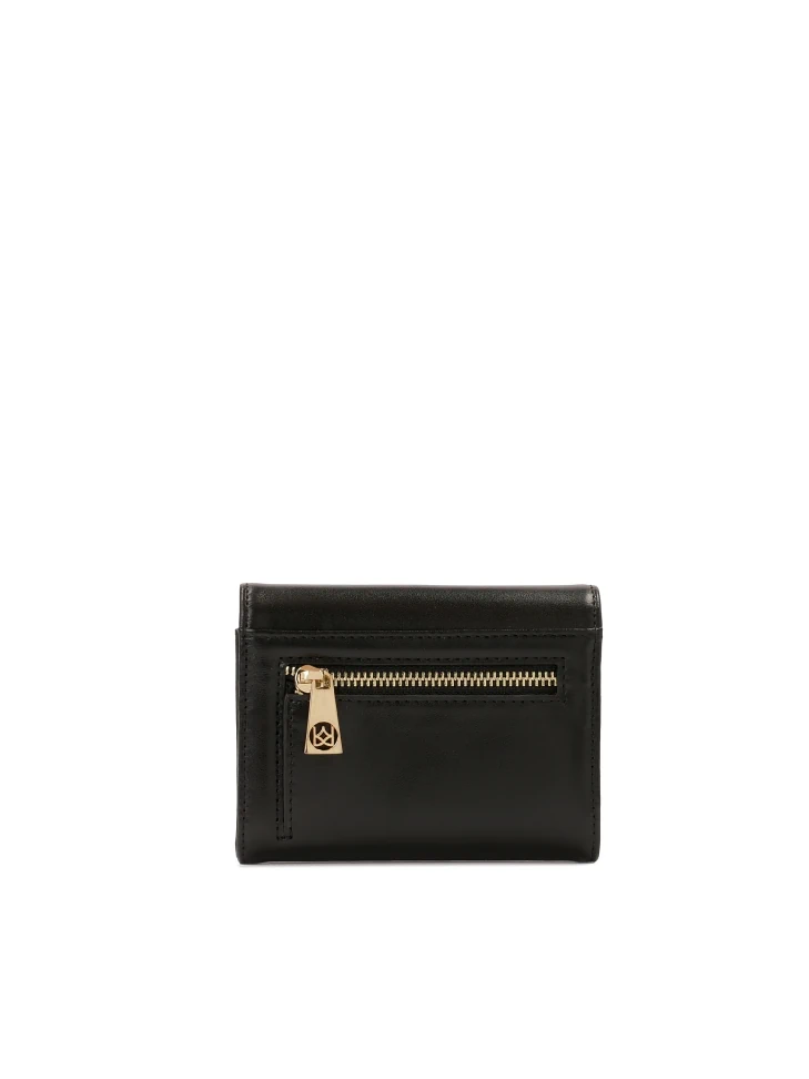 Kazar Compact Leather Wallet With Snap Closure Flap