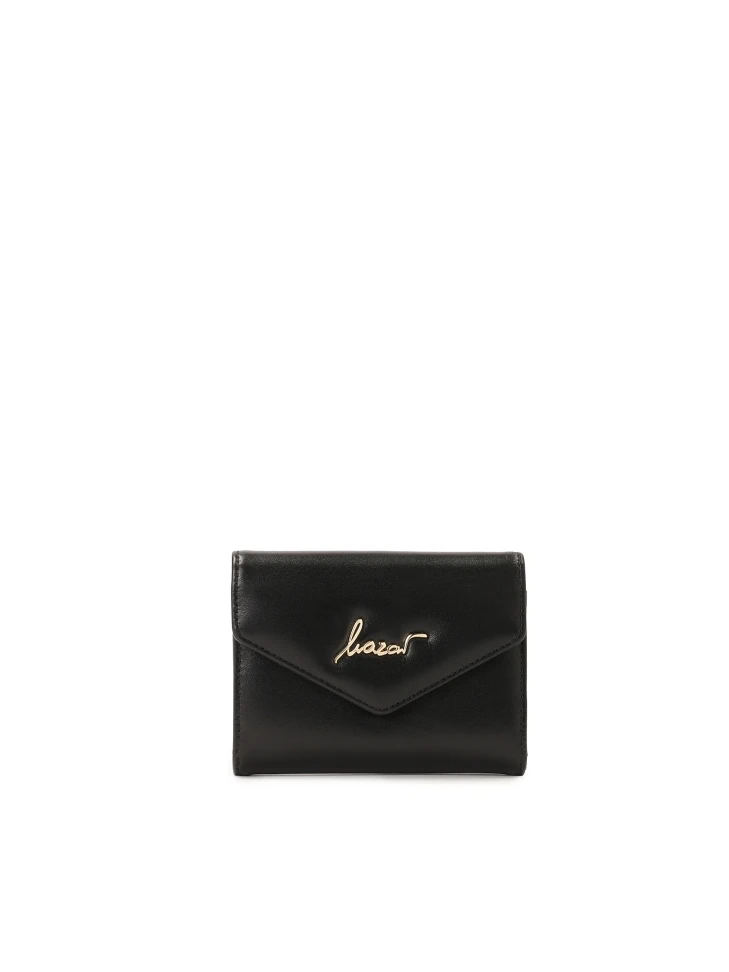 kazar Compact leather wallet with snap closure flap
