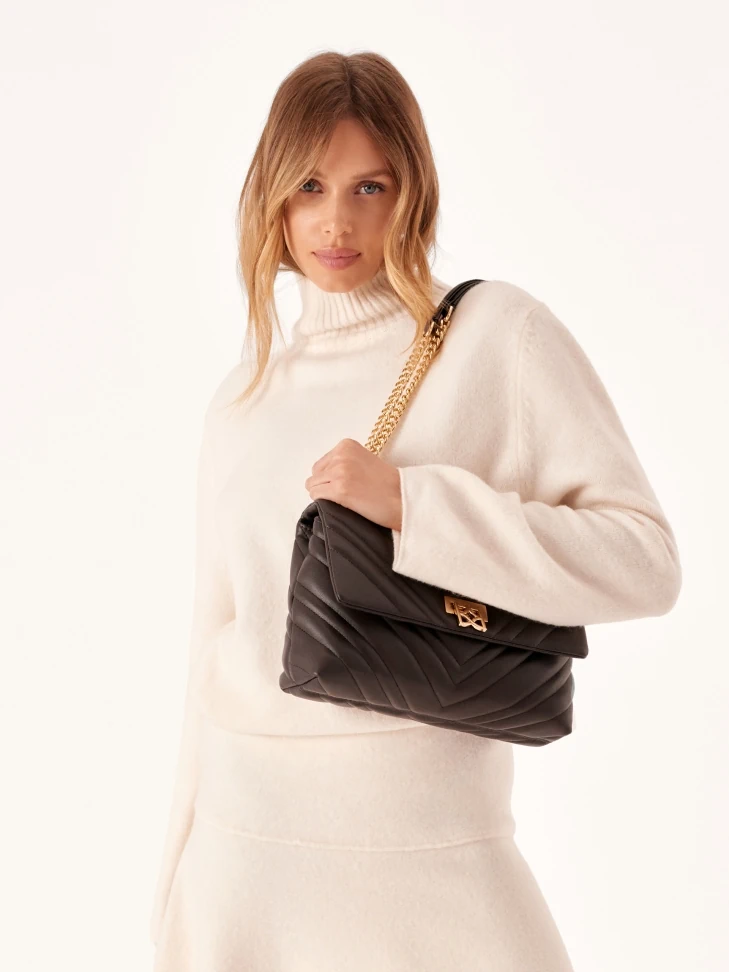 Kazar Compact Shoulder Bag With Fashionable Quilting
