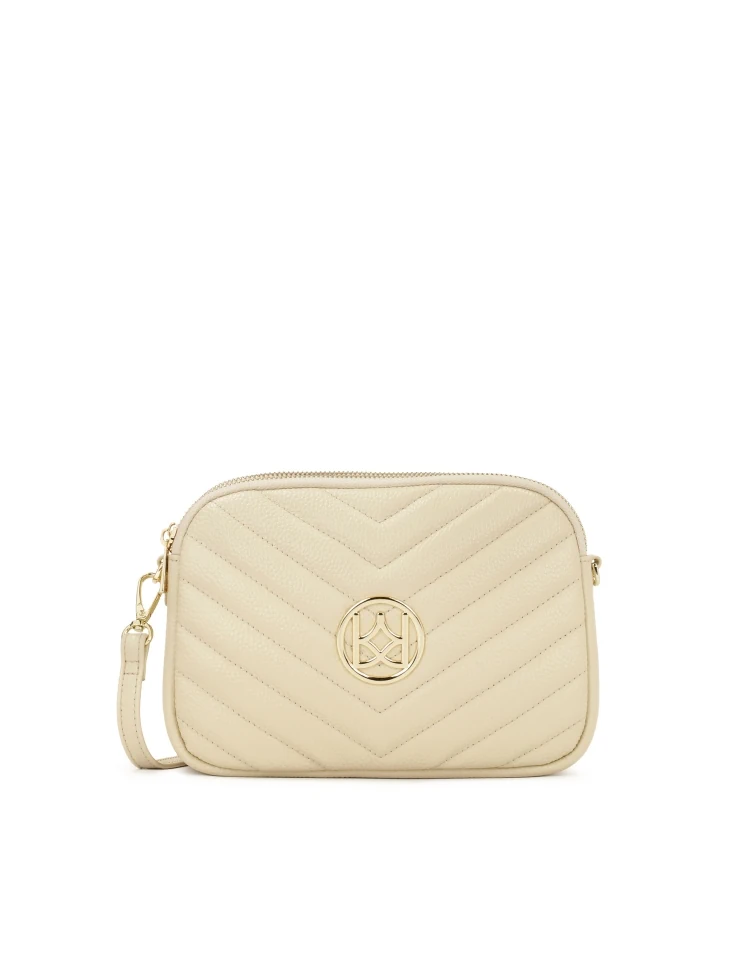 kazar Cream crossbody bag with large KAZAR monogram