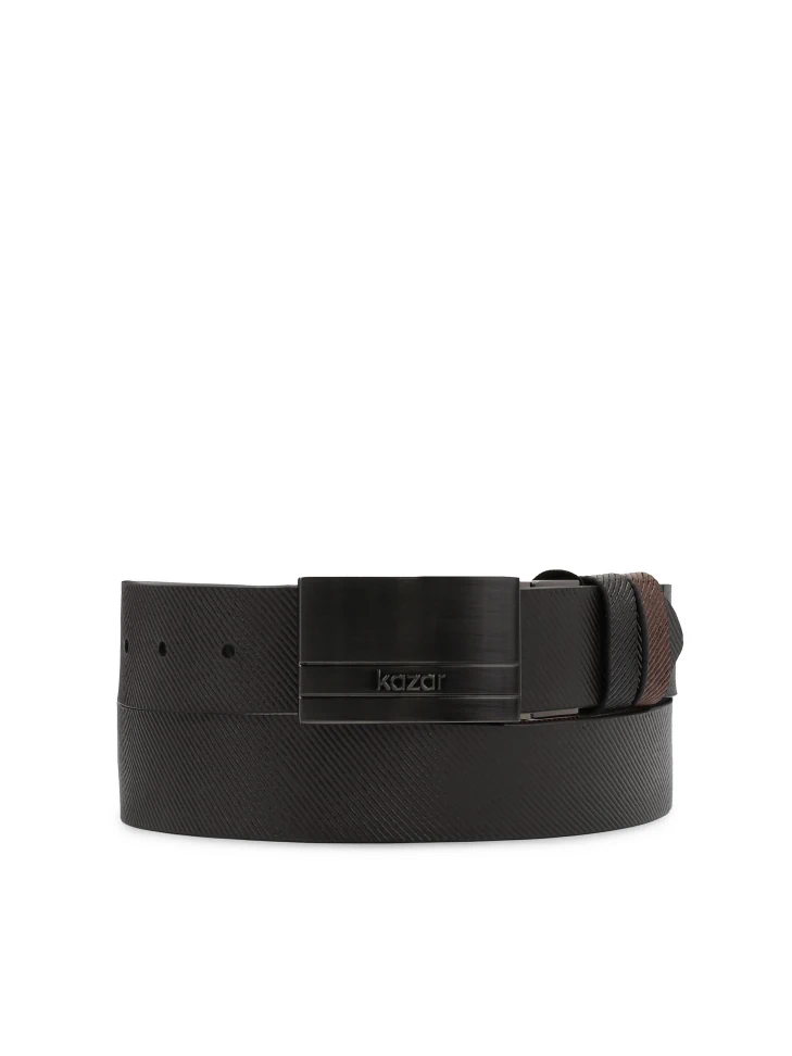 kazar Double-sided belt with embossed striped pattern