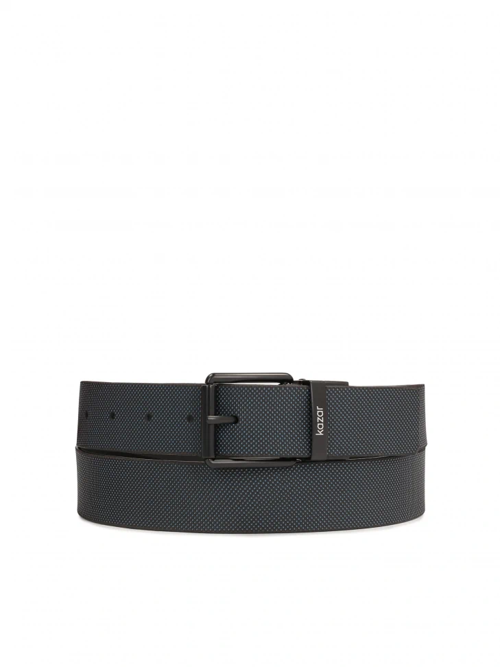 kazar Double-sided men's belt in embossed and smooth leather