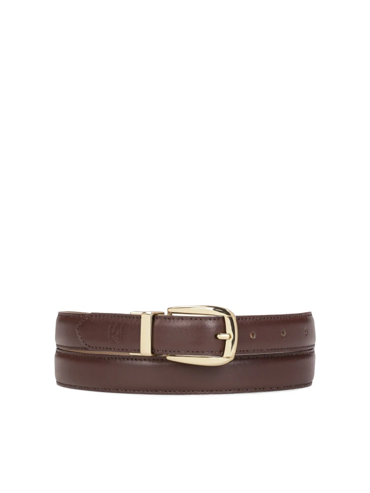 Kazar Double-sided Narrow Dress Belt With Classic Buckle