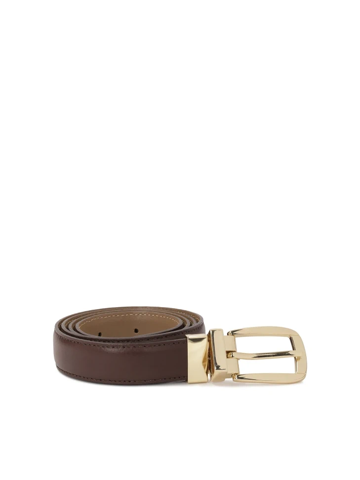 Kazar Double-sided Narrow Dress Belt With Classic Buckle
