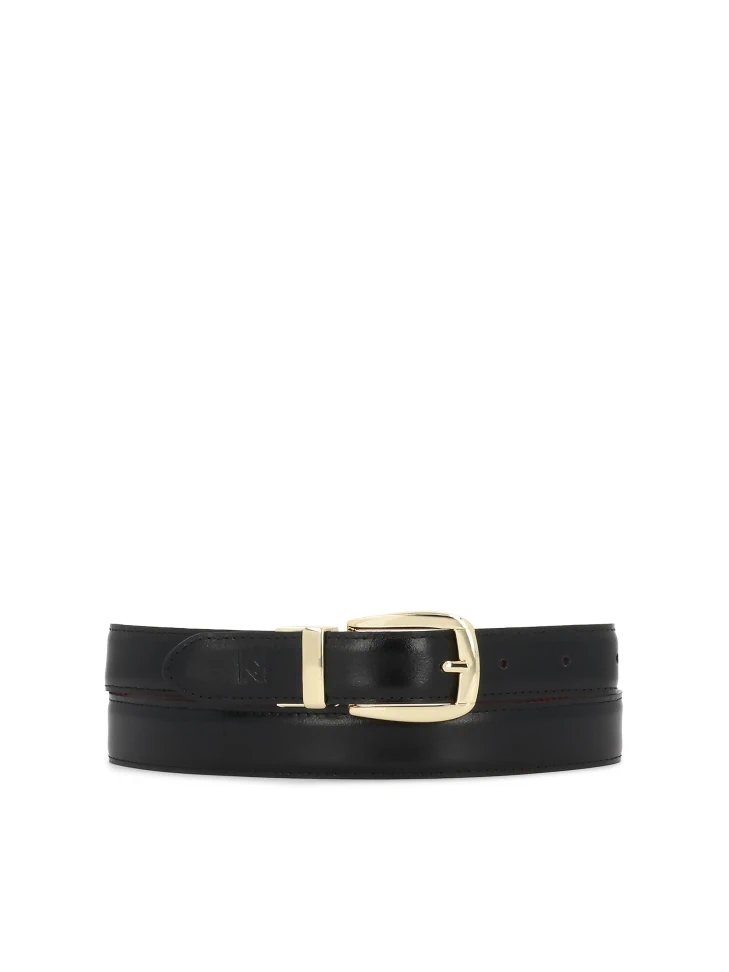 Kazar Double-sided Women's Leather Belt With Gold Details