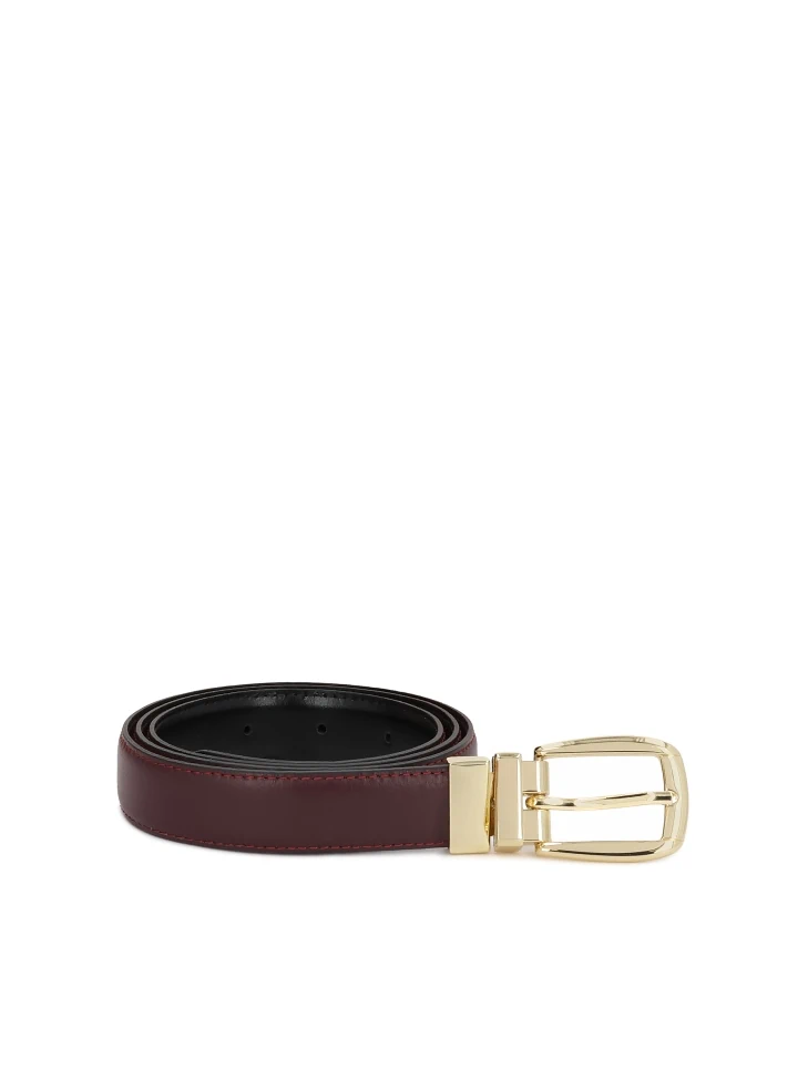 Kazar Double-sided Women's Leather Belt With Gold Details