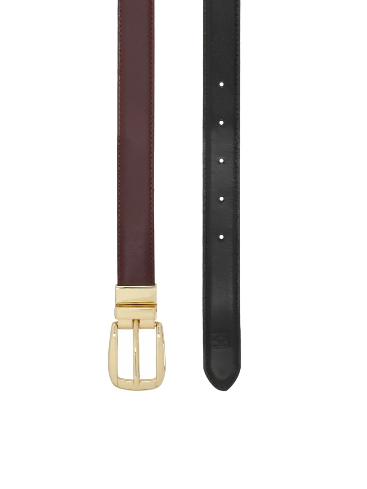 Kazar Double-sided Women's Leather Belt With Gold Details
