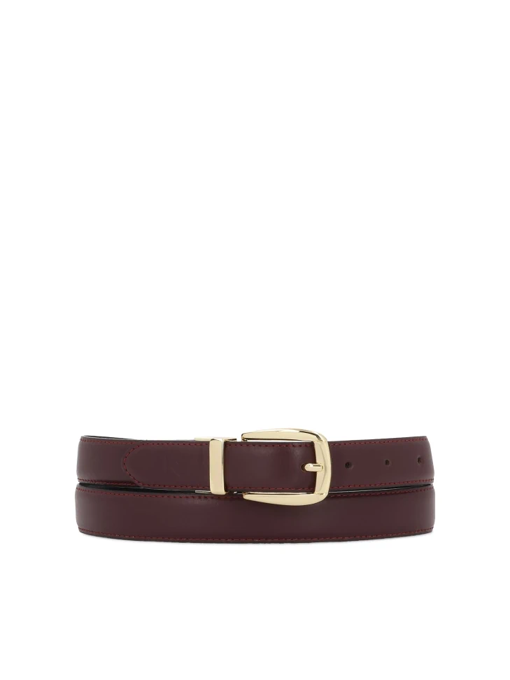 kazar Double-sided women's leather belt with gold details