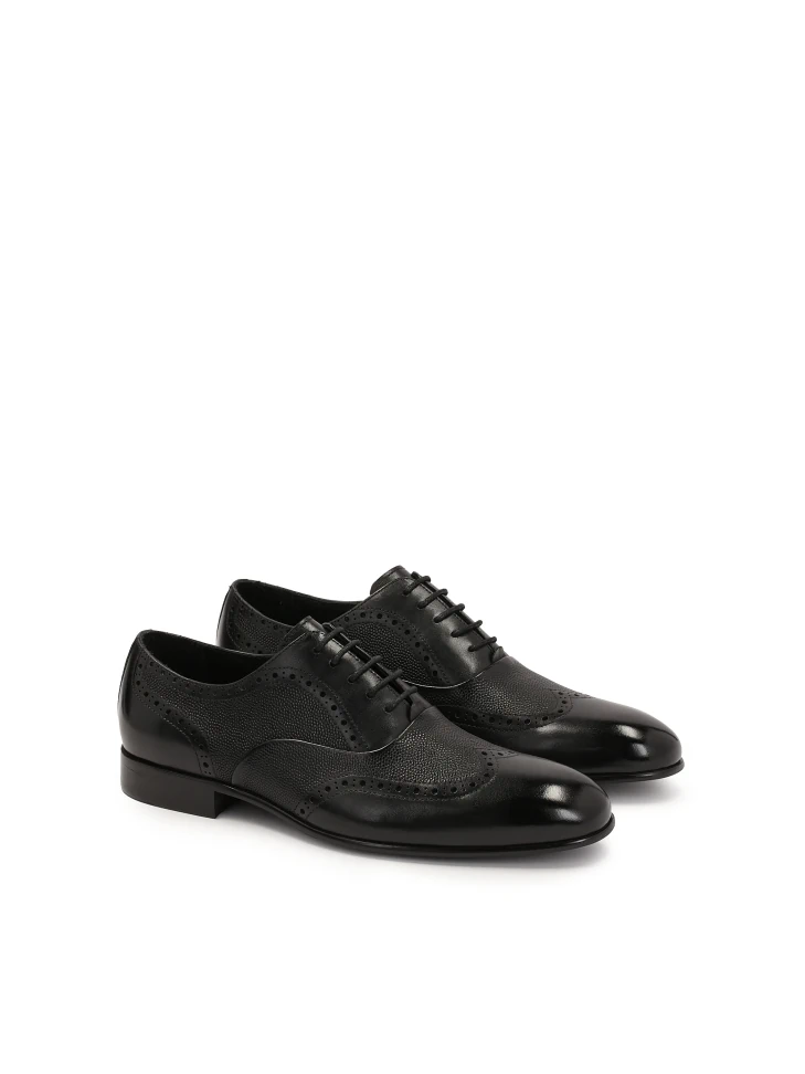 Kazar Elegant Black Oxfords With Rosette Decoration
