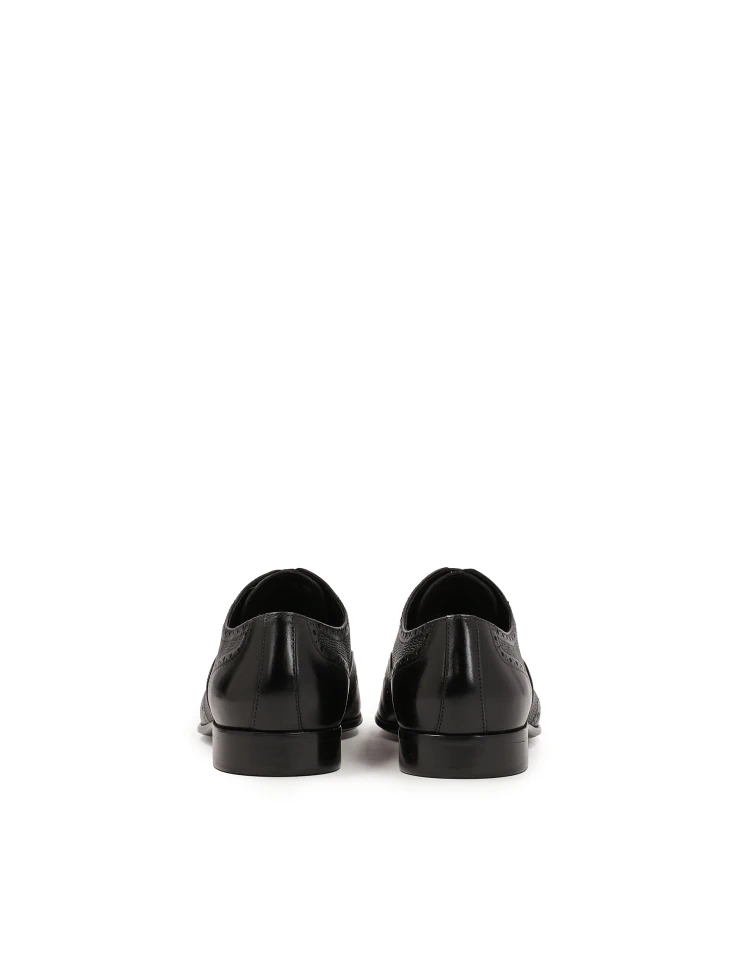 Kazar Elegant Black Oxfords With Rosette Decoration