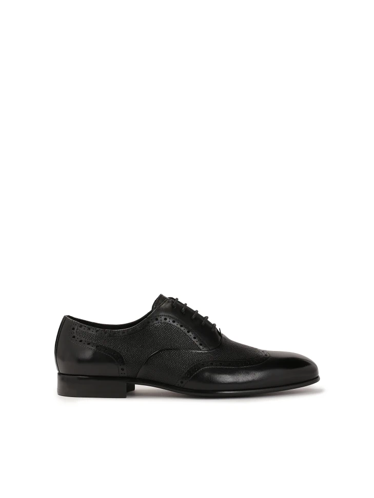 kazar Elegant black oxfords with rosette decoration