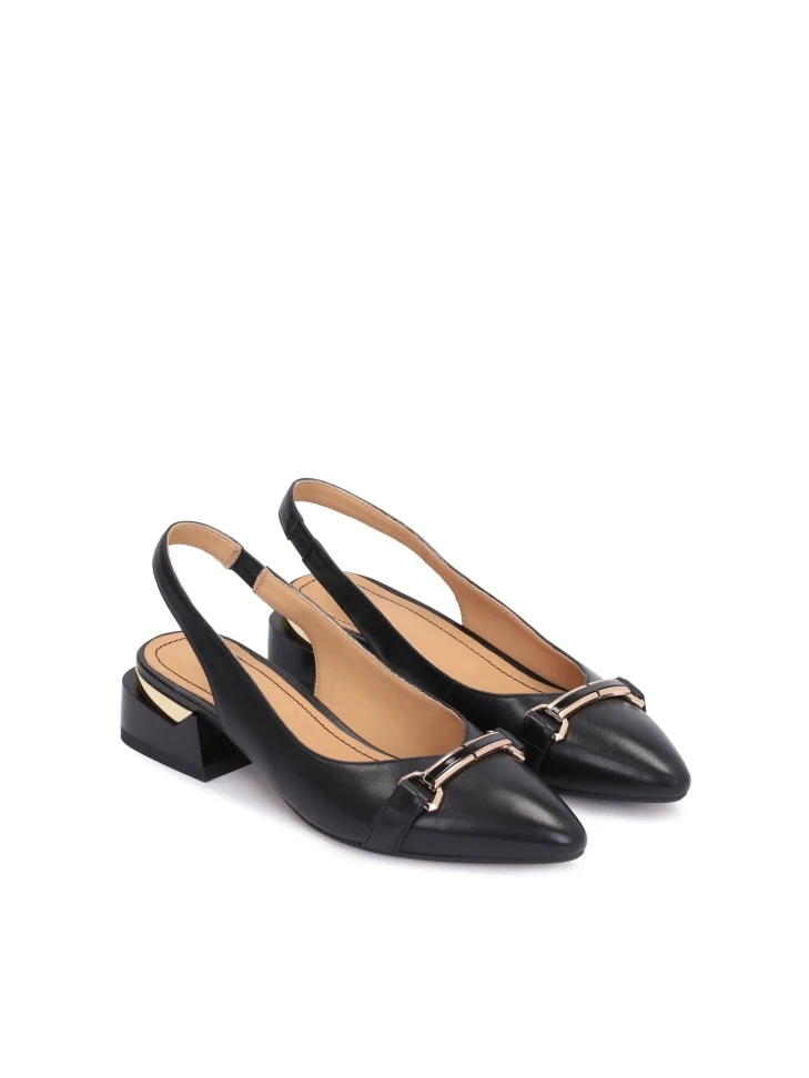 Kazar Elegant Black Pumps With A Decoration On The Front