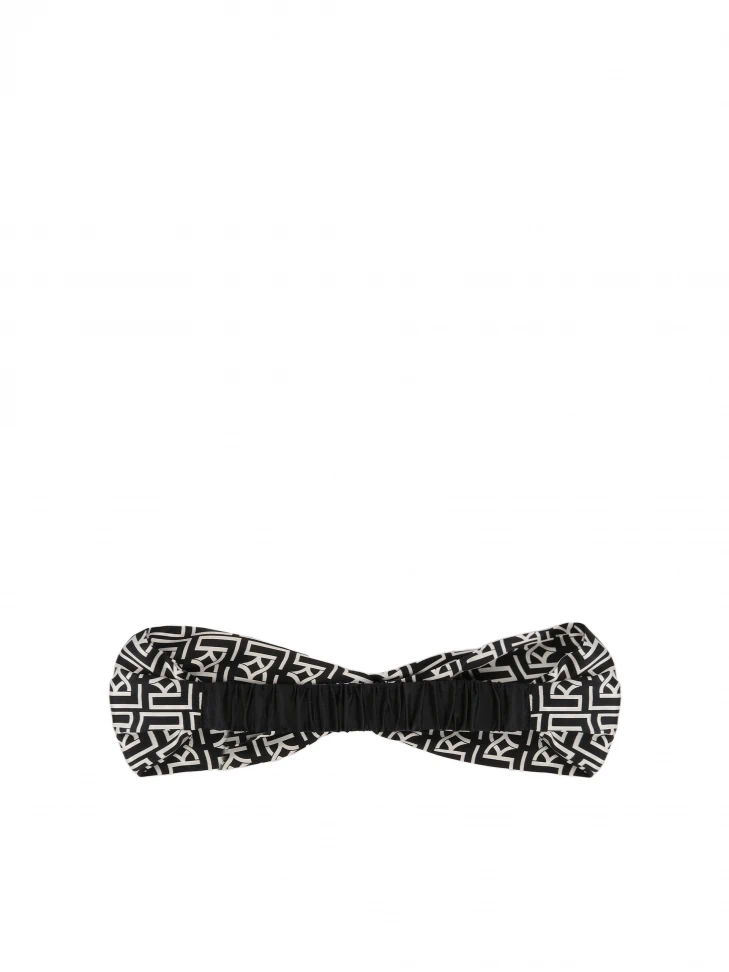 Kazar Elegant Headband In Black And White KAZAR Monograms
