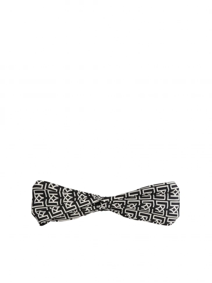 kazar Elegant headband in black and white KAZAR monograms