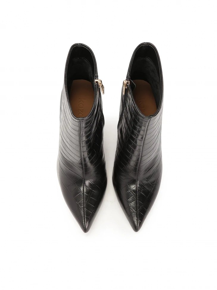 Kazar Elegant High Stiletto Boots With Crocodile Pattern