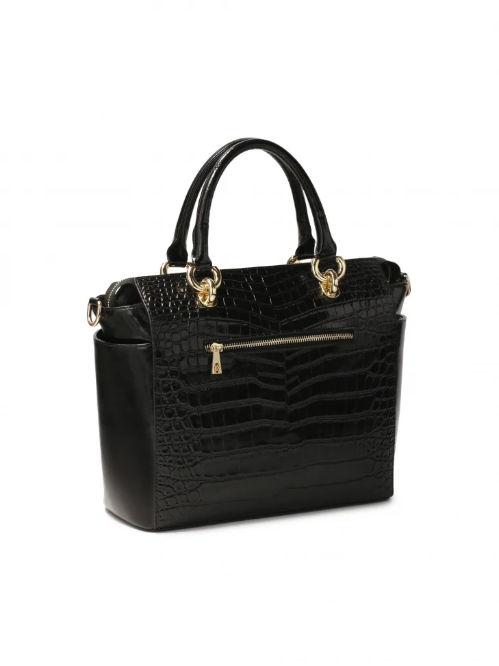 Kazar Elegant Leather Handbag With Embossed Crocus Pattern