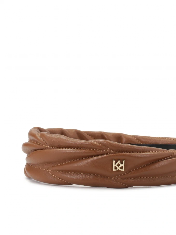 Kazar Elegant Leather Headband With A Small KAZAR Monogram