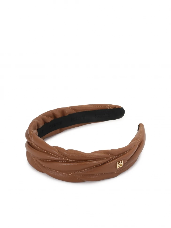 kazar Elegant leather headband with a small KAZAR monogram