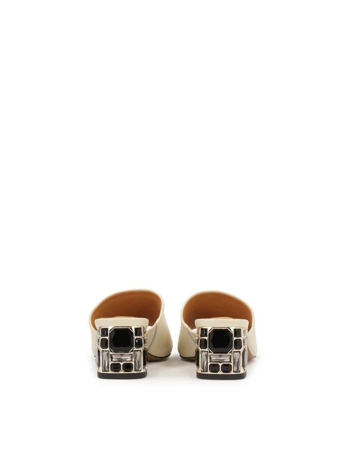 Kazar Elegant Mules On A Heel Decorated With Stones