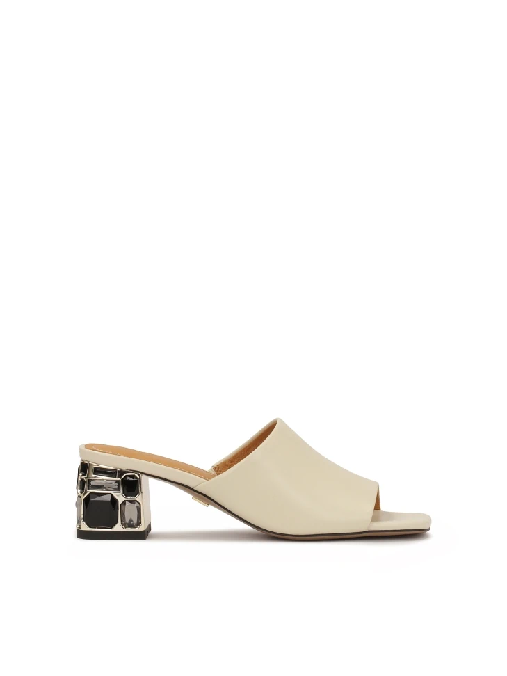 kazar Elegant mules on a heel decorated with stones