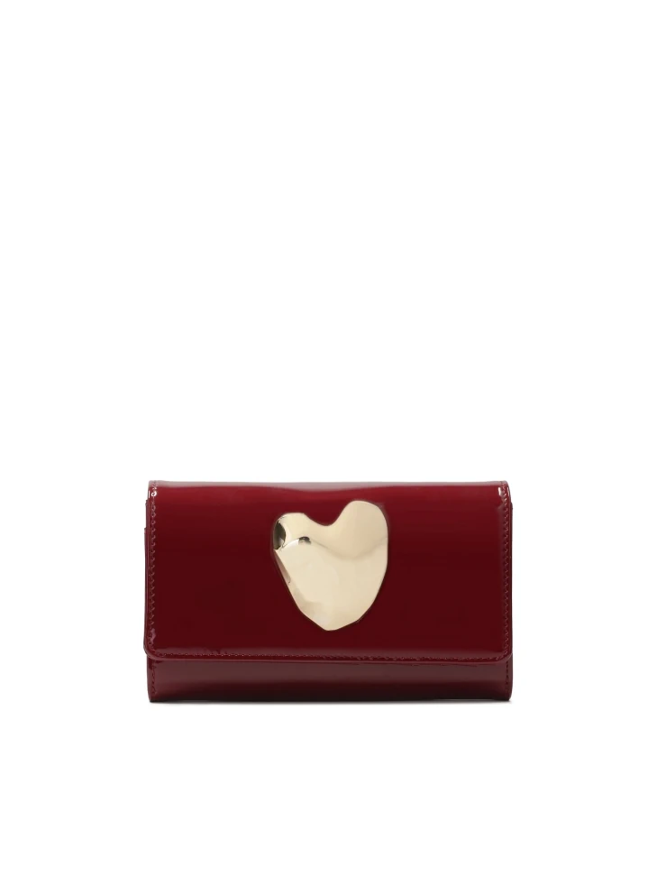 kazar Elegant patent wallet with large decoration on the front