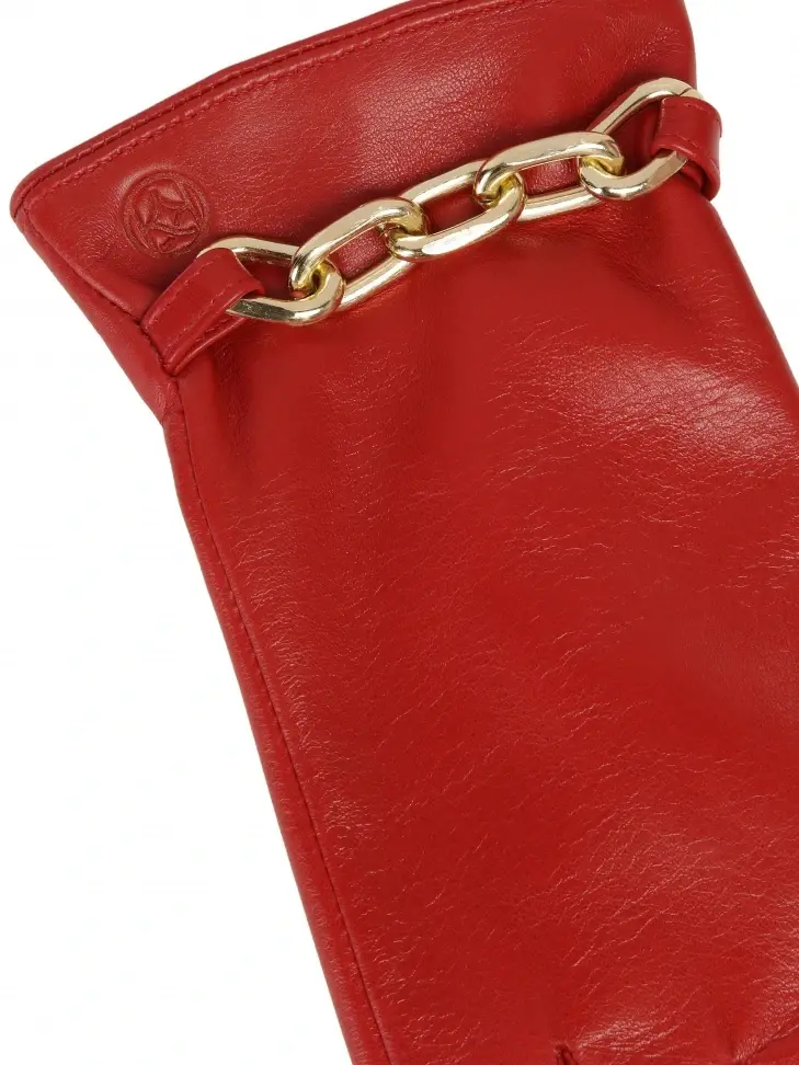 Kazar Elegant Red Gloves With Jewelry Embellishment