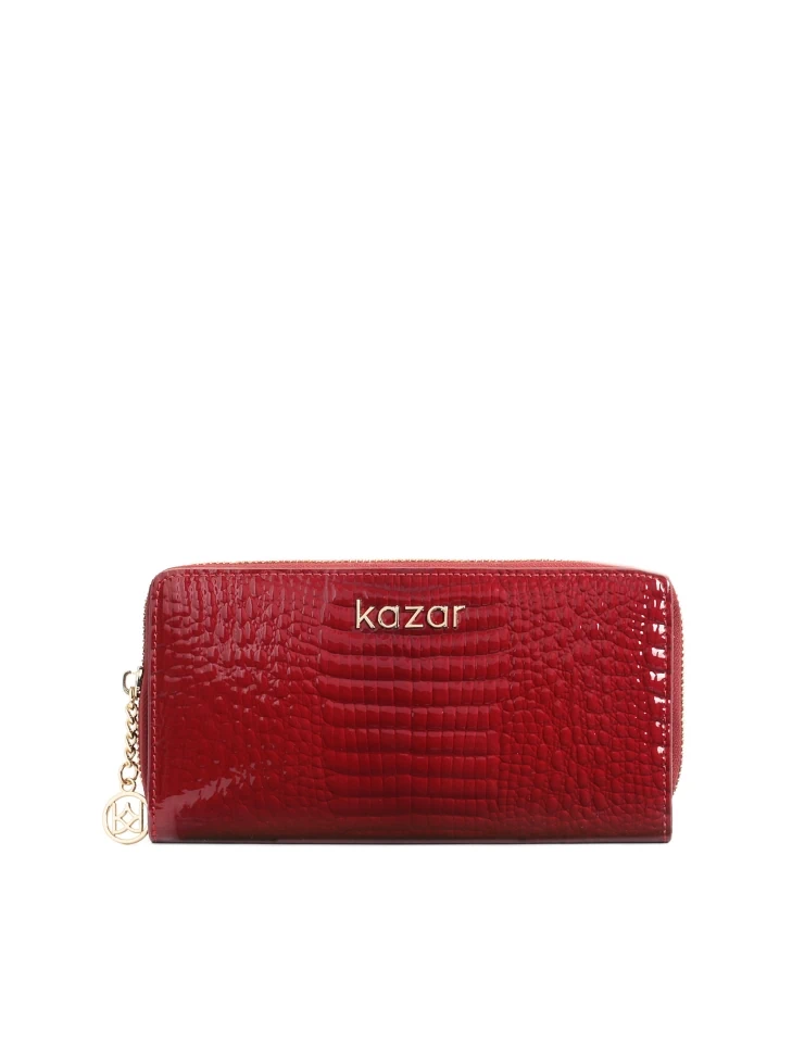 kazar Elegant red patent leather walled in embossed pattern