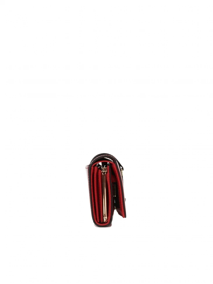 Kazar Elegant Red Wallet In Patent Embossed Leather