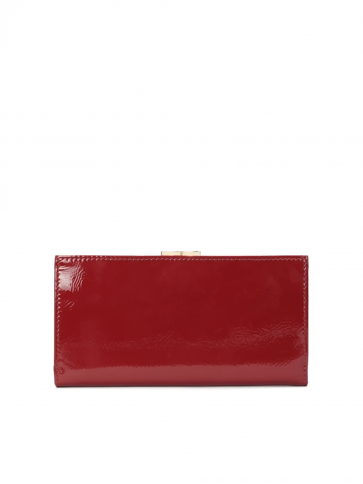 Kazar Elegant Wallet In Patent Leather With A Delicate Crease